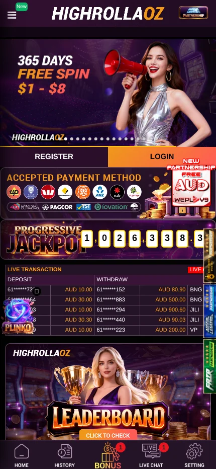 HighRollaOZ mobile application