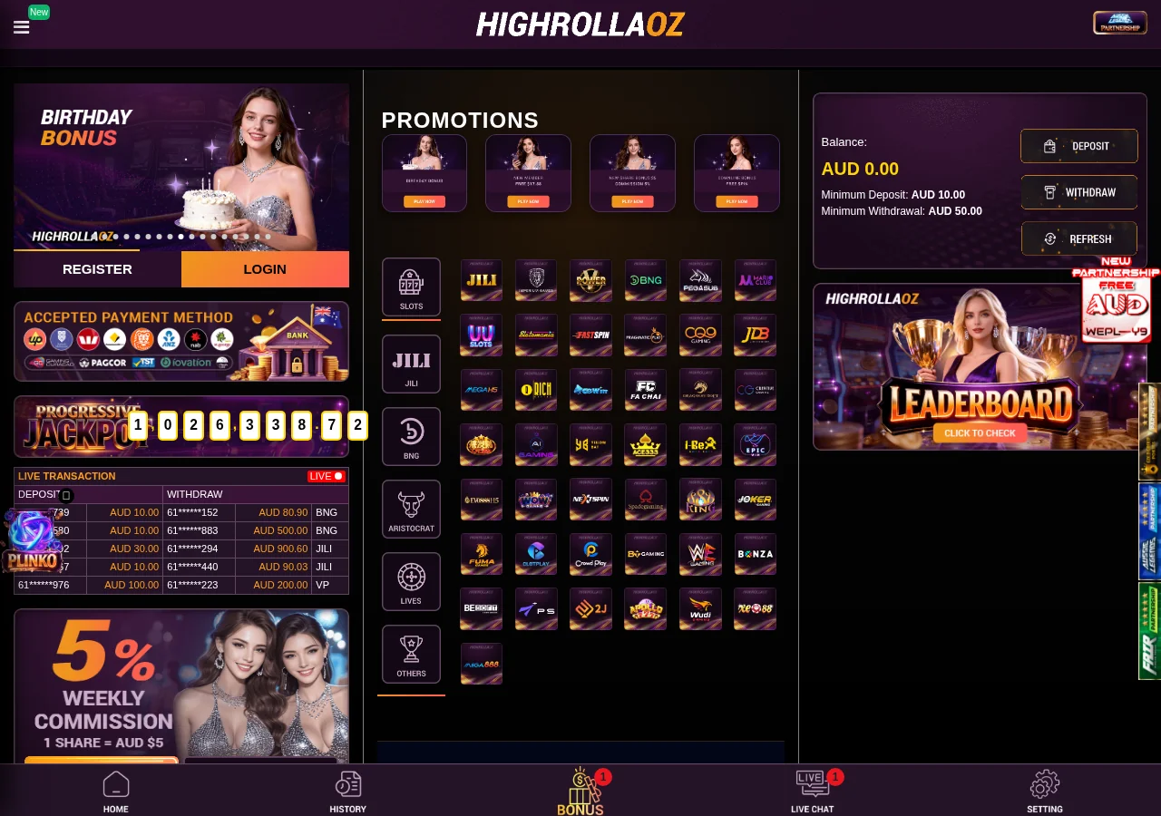 HighRollaOZ overview banner